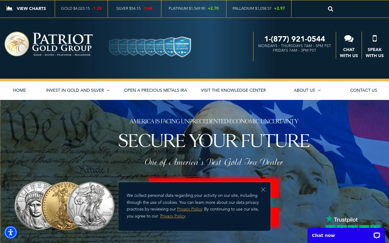 Patriot Gold Group website