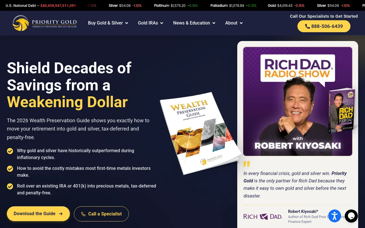Priority Gold website